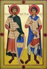 Икона Давид и Константин Арагветские (рукописная)
