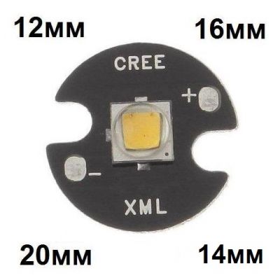 Светодиод Cree XM-L2 T4-7A, 1052 Лм, тёплый белый свет