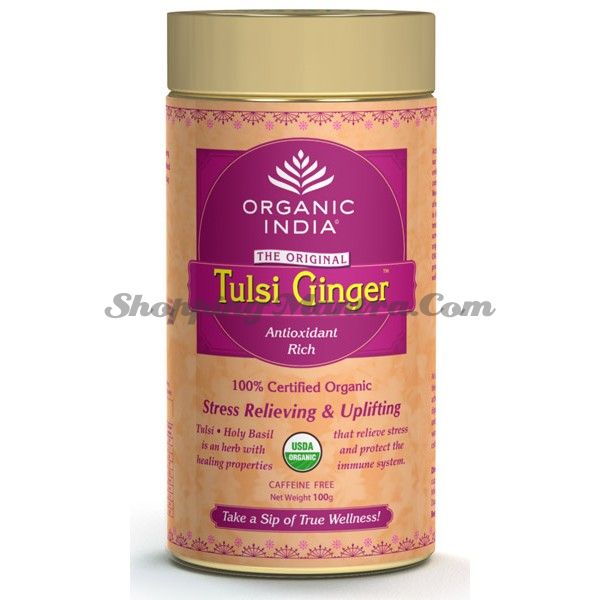 Чай Тулси Имбирь заварной Органик Индия / Organic India Tulsi Ginger Tin