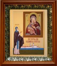 Владимирская Селигерская икона Божьей Матери (19х22), светлый киот