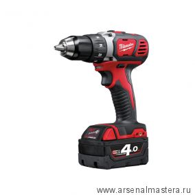 Комплект Milwaukee M18 BDD-402C Аккумуляторная дрель-шуруповерт BDD-0  плюс  2 аккумулятора B4 4.0 Ач и зарядное устройство 12-18 C в кейсе 4933443565