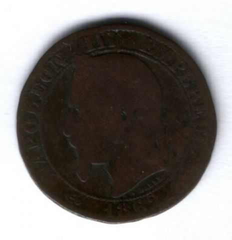 5 сантимов 1862 г. Франция