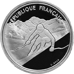 Горнолыжный спорт(Скоростной спуск) Олимпиада в Альбервиле,92  100 франков Франция 1989