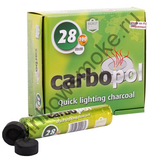 Уголь для кальяна Carbopol 28 мм (Коробка)