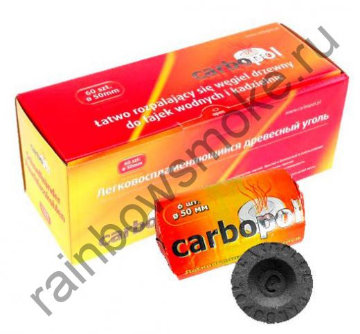 Уголь для кальяна Carbopol 50 мм (Коробка)