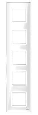 Пятипостовая рамка вертикальная стеклянная белая "Эстетика" GL-VP105-WC