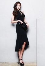 Длинное платье с открытой спиной "Аликано" Черное