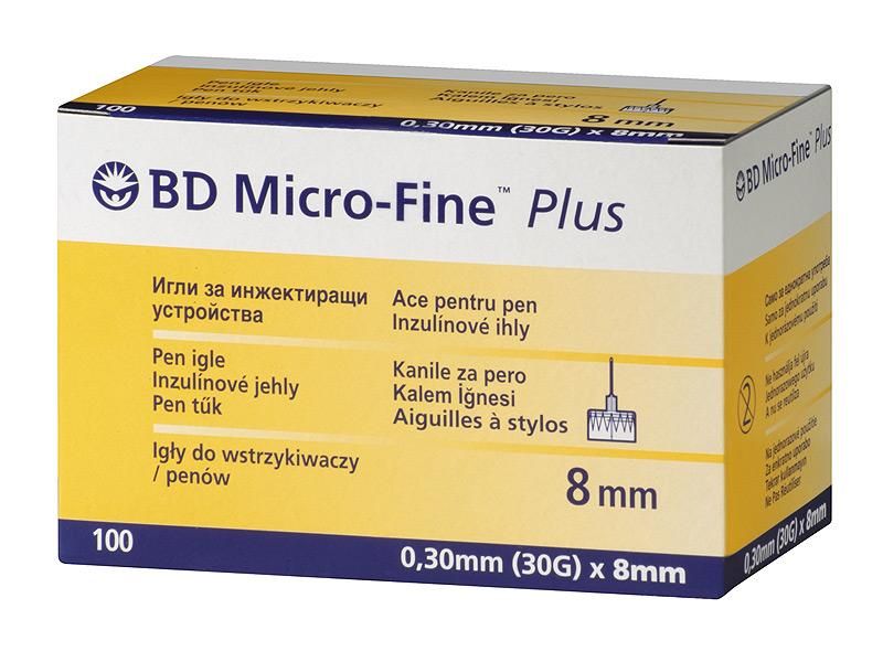 BD Miсro-Fine Plus иглы для шприц- ручки  8 мм  ( 8mm)  ( 100 шт )