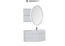 Комплект мебели Aquanet  Опера 115 правая распашные двери зеркало овальное+полка цвет белый (169418)