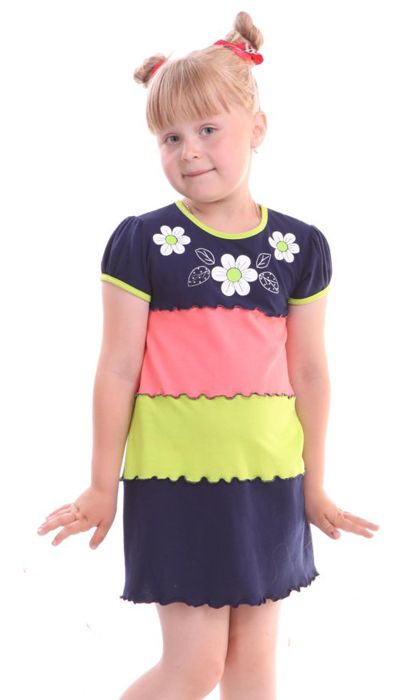 Цветное легкое платье для девочки Ромашка