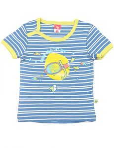 футболка для малышей в полоску голубого цвета