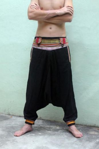 Мужские непальские штаны афгани с этническим вышитым поясом. Интернет-магазин
