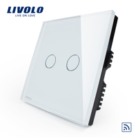 Сенсорный выключатель света LIVOLO двухкнопочный 86х86 мм