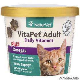 NaturVet® VitaPet ™ ежедневные витамины с Омега для взрослых (60 Мягких жевательных чувитсов)