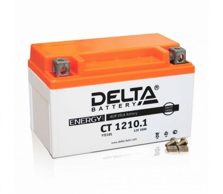 Мото аккумулятор АКБ Delta (Дельта) CT 1210.1 п.п. 10Ач YTZ10S