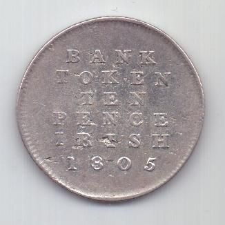 10 пенсов 1805 Ирландия Великобритания XF