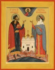 Икона Петр и Феврония Муромские (рукописная)