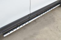 Пороги труба 75х42 овал с проступью Chevrolet Captiva 2013-
