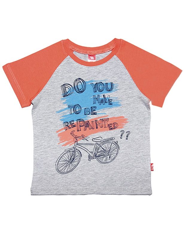 Серо-оранжевая футболка Велосипед