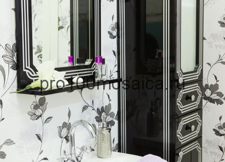 Зеркало для ванной Коллекция Каир 75 см , черное (SANFLOR)