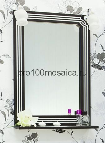 Зеркало для ванной Коллекция Каир 60 см , черное (SANFLOR)