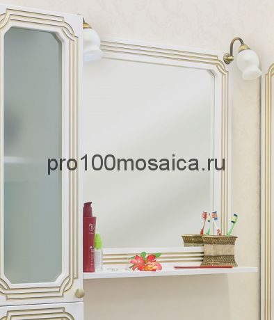 Зеркало для ванной Коллекция Каир 75 см , белое (SANFLOR)