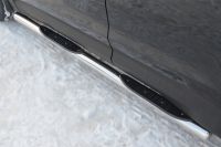 Пороги труба  d76 с накладками (вариант 3) Honda CR-V 2010