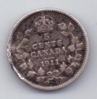 5 центов 1911 г. Канада (Великобритания)