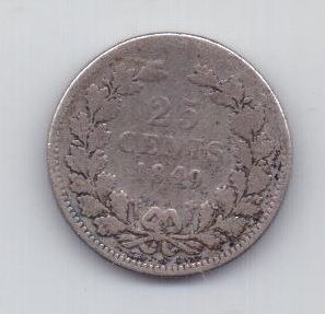 25 центов 1849 г. Нидерланды