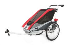 Коляска Thule Chariot Cougar1/Кугар1, в комплекте с велосцепкой, красный, 14-