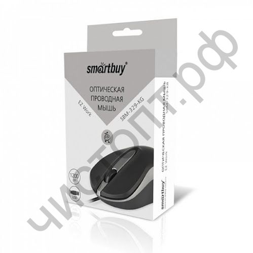 Мышь провод.USB Smartbuy ONE 329 черно-серая (SBM-329-KG)