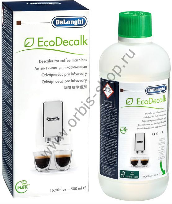 Средство от накипи EcoDecalk DLSC500 для кофемашин De'Longhi, 500 мл