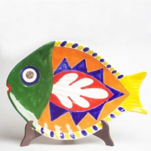 Тарелка декоративная керамическая «Рыба» Ceramiche de Simone PT1PEG (Италия)