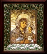 Вифлеемская икона Божьей Матери (21х24), киот со стразами