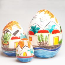 Шкатулка-яйцо Ceramiche de Simone или копилка керамическая - h 20 см UO704CFK_2 (Италия)