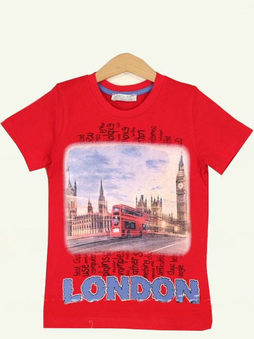 Яркая красная футболка для мальчика London