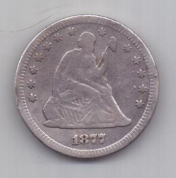1/4 доллара 1877 г. США