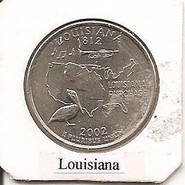 Штат Луизиана 25 центов США 2002