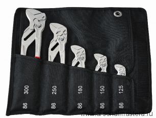 Набор из 5-ти клещевых ключей в сумке-скрутке (планшете) KNIPEX KN-001955S4