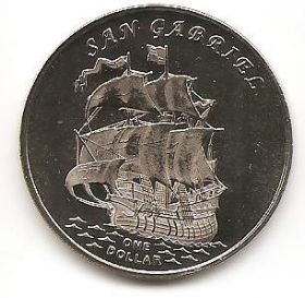 Знаменитые Парусники Набор монет 1 доллар Острова Гилберта 2015 (4 серия монет)