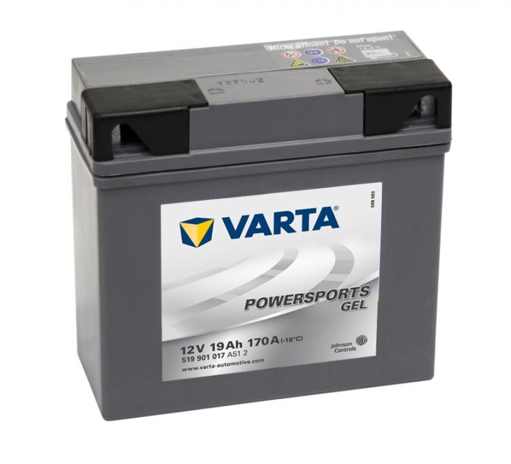 Мото аккумулятор АКБ VARTA (ВАРТА) GEL 519 901 017 A512 19Ач о.п.