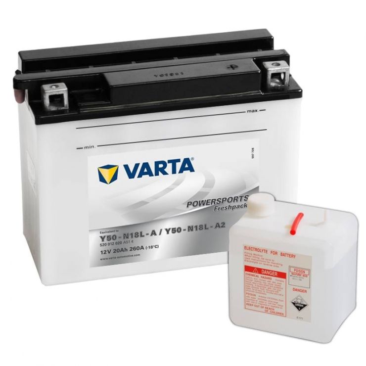 Мото аккумулятор АКБ VARTA (ВАРТА) FP 520 012 020 A514 Y50N18L-A2 20Ач о.п.