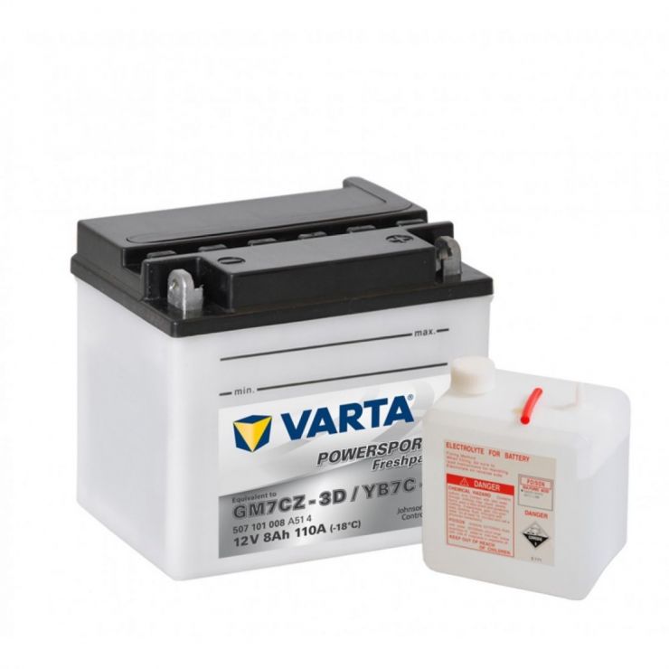 Мото аккумулятор АКБ VARTA (ВАРТА) FP 507 101 008 A514 YB7C-A 8Ач о.п.