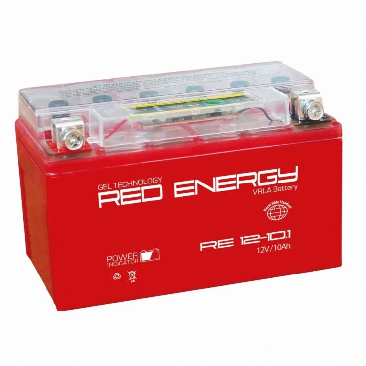 Аккумуляторная батарея АКБ RED ENERGY (РЭД ЭНЕРДЖИ) GEL 1210.1 YTZ10S 10Ач п.п.
