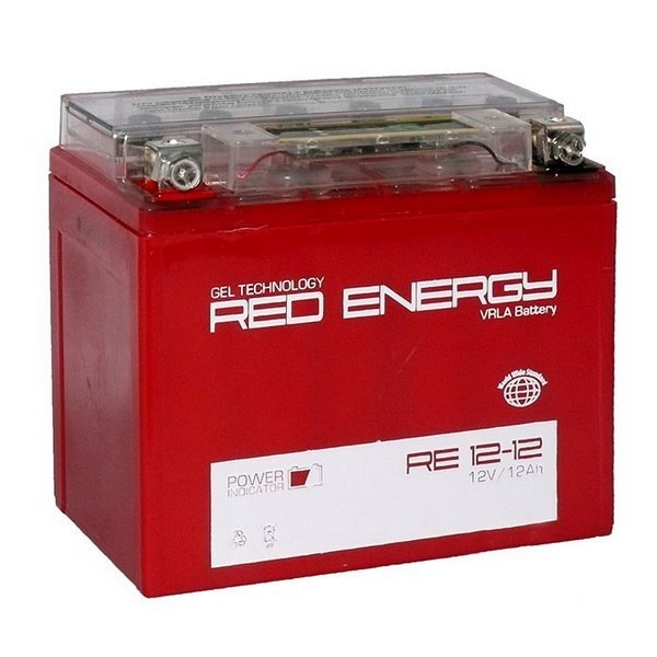 Аккумуляторная батарея АКБ RED ENERGY (РЭД ЭНЕРДЖИ) GEL 1212 YTX14-BS, YTX12-BS 12Ач п.п.