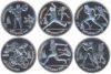 XXV Олимпийские игры. Барселона 1992 Набор монет. 1 рубль,СССР 1991  ( 6 монет)