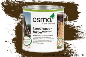 Непрозрачная краска для наружных работ Osmo Landhausfarbe 2606 коричневая 2,5 л
