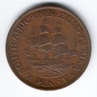 1 пенни 1929 г. Южная Африка