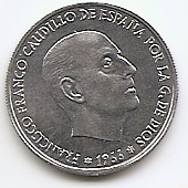 Франсиско Франко 50 сентимо Испания 1966