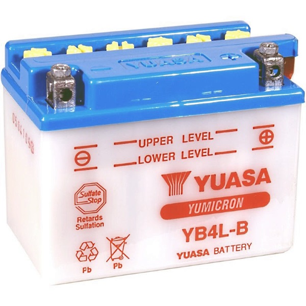 Мото аккумулятор АКБ YUASA (Юаса) YB4L-B 4Ач о.п.